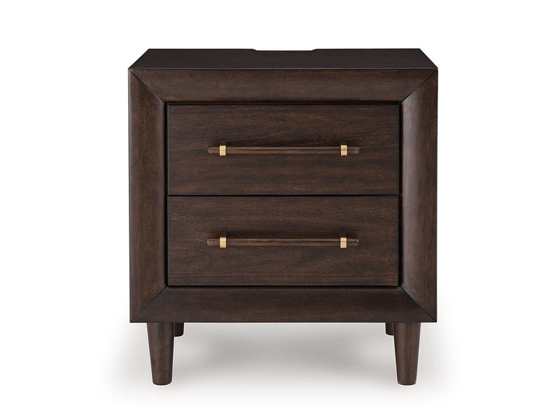 Dantenton - Two Drawer Night Stand - Merlot
