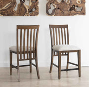 Langley - Slat Back Counter Height Chair (Set of 2) - Tawny Brown