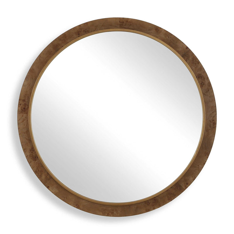 Cleveland - Round Burl Wood Mirror - Woodtone