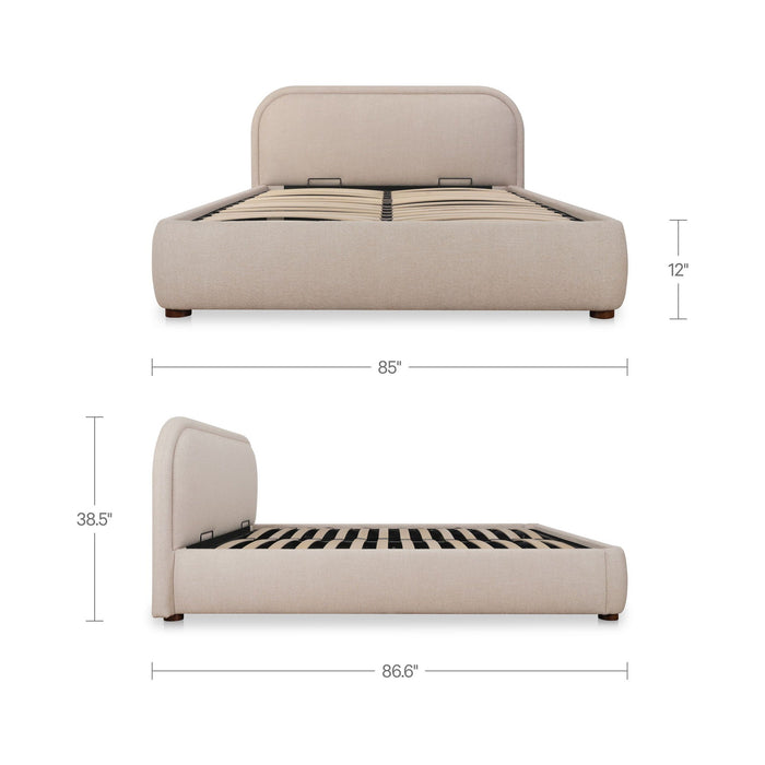 Colin - King Storage Bed - Light Brown