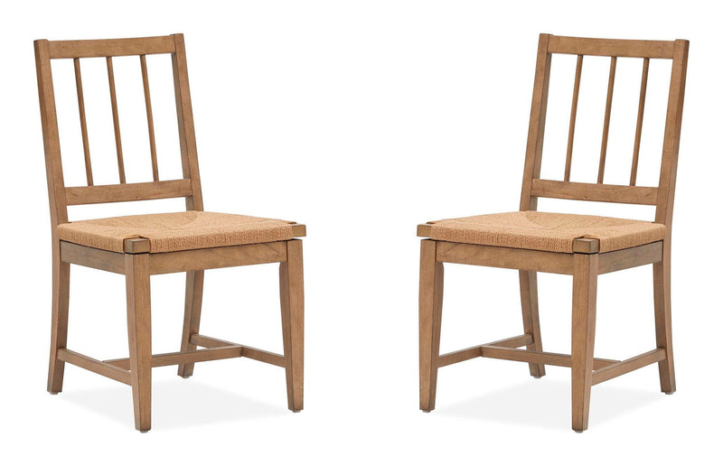 Lindon - Dining Side Chair With Paper Cord Seat (Set of 2) - Light Brown