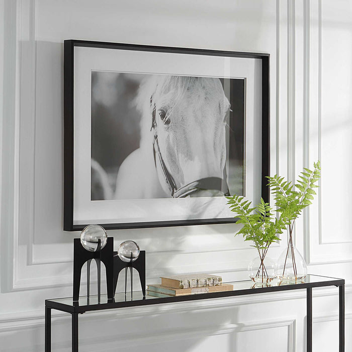 Eyes On The Prize - Framed Print - White