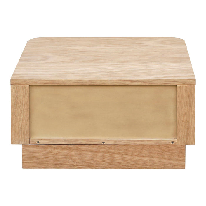 Round Off - Nightstand - Beige / Oak