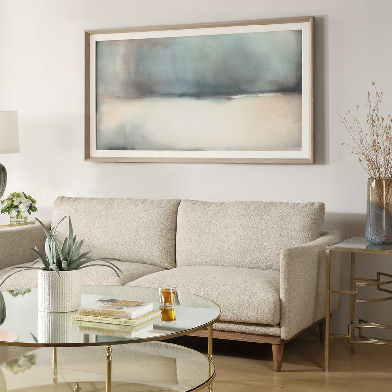 Deep Rains - Framed Abstract Print - Light Gray