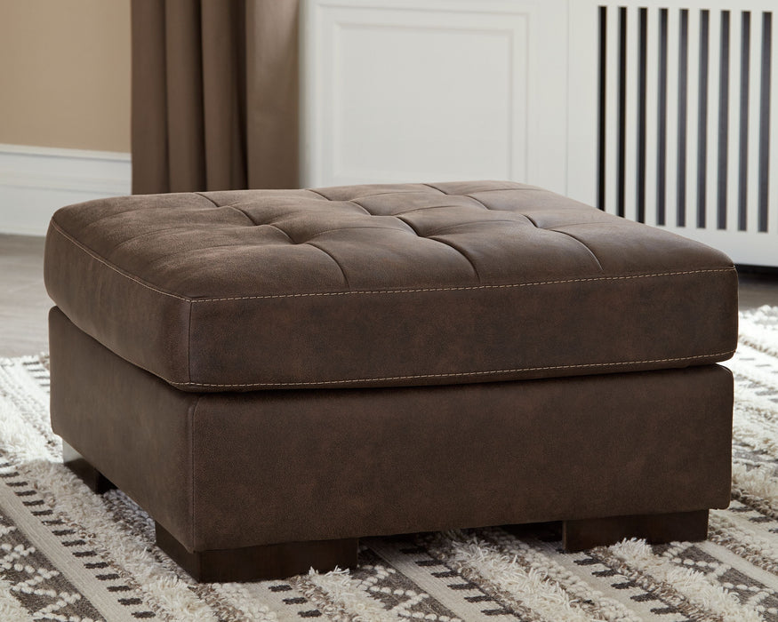 Maderla Oversized Accent Ottoman - Walnut