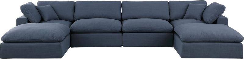 Comfy - 6 Piece Linen Modular Double Chaise Sectional