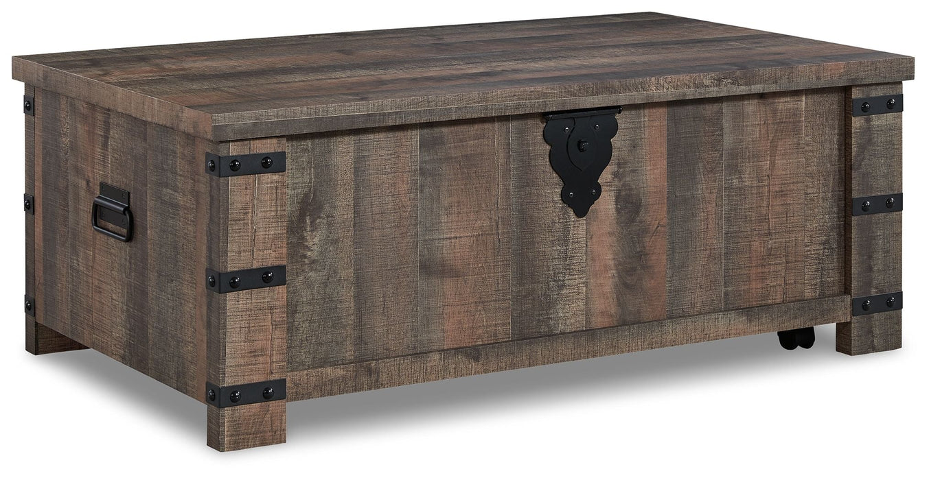 Hollum - Lift Top Cocktail Table - Rustic Brown