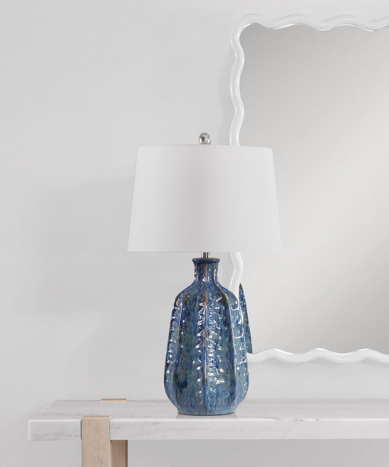 Tee - Table Lamp - Blue / White