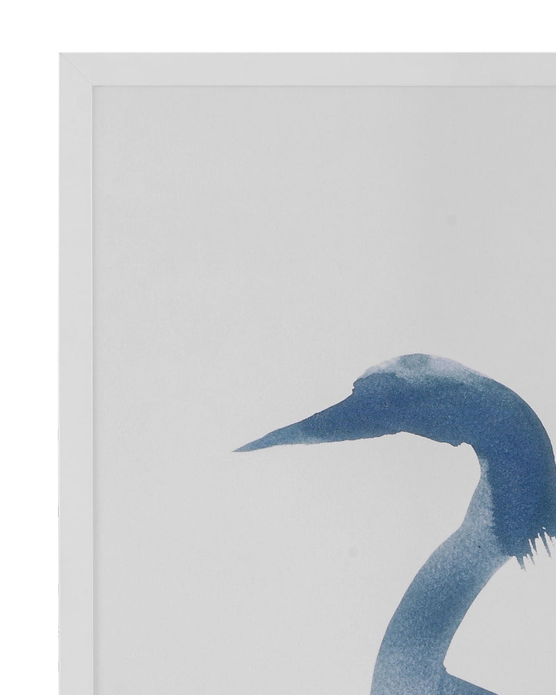 Heron In Blue II Framed Art - Blue