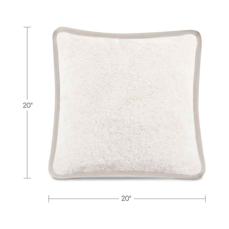 Carr - 20'' Cushion Faux Fur - Cream / White