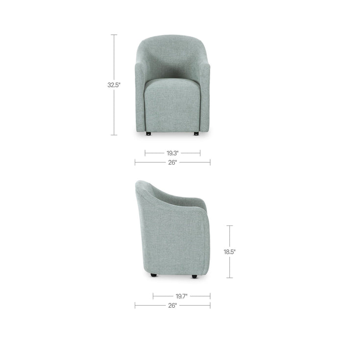 Drava - Rolling Dining Chair - Light Blue