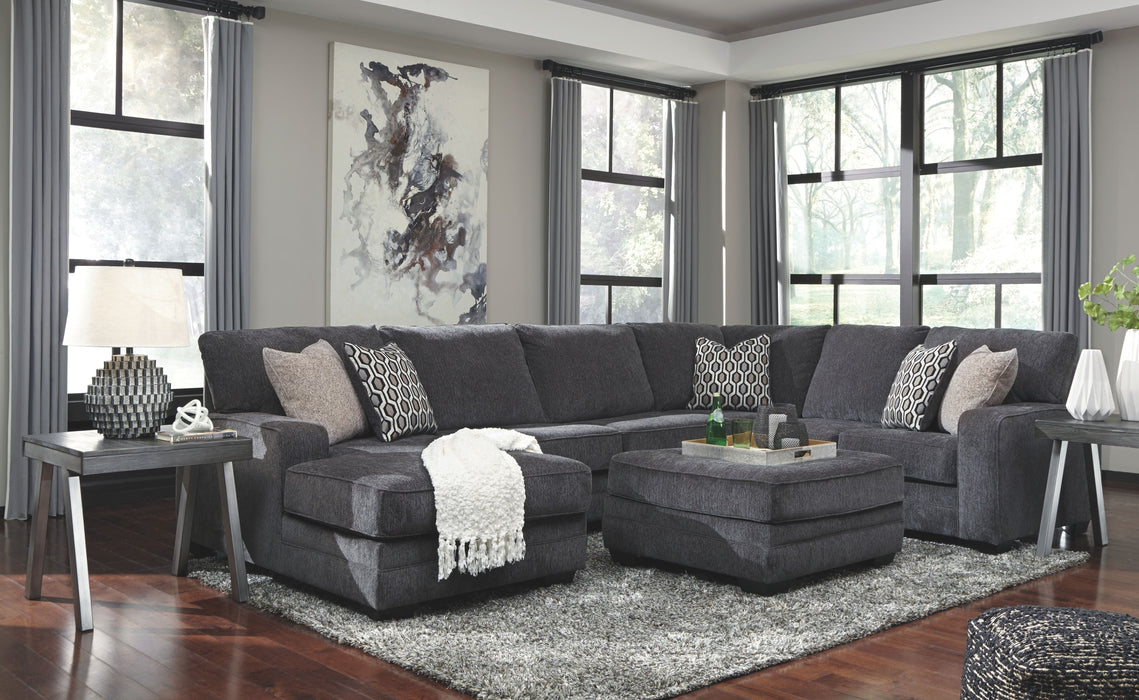 Tracling Slate 4 Pc. Left Arm Facing Chaise 3 Pc Sectional, Ottoman