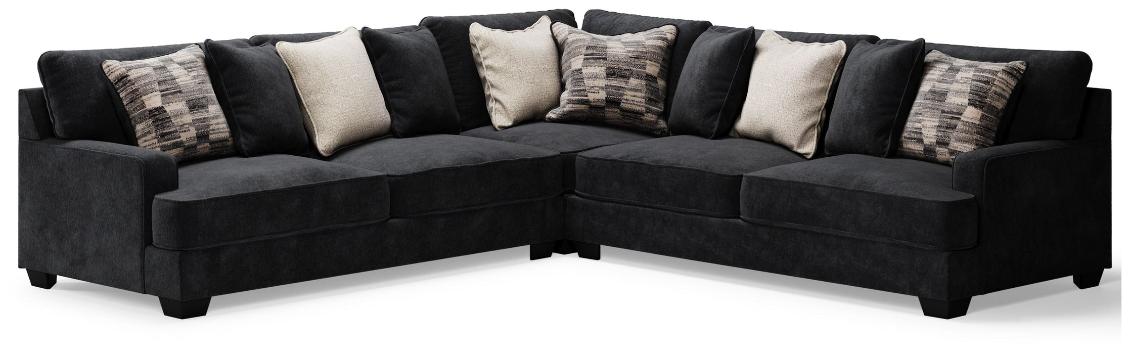 Lavernett Charcoal Left Arm Facing Sofa 3 Pc Sectional