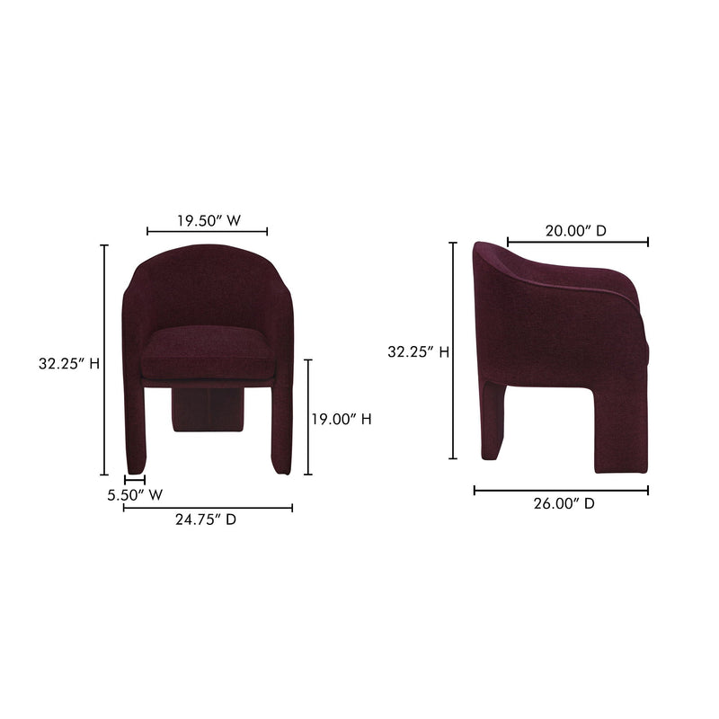 Clara - Performance Fabric Dining Chair - Plum