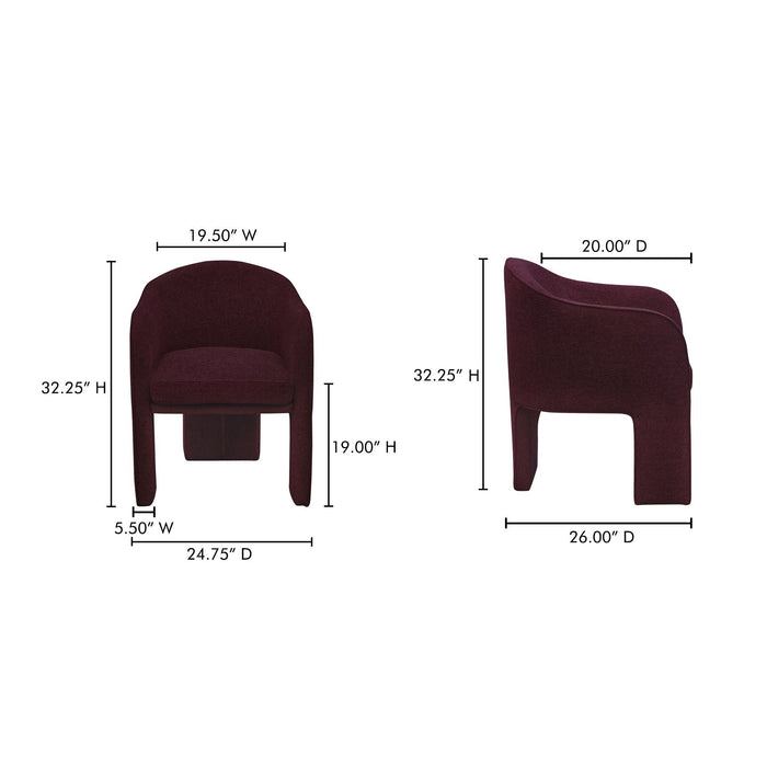 Clara - Performance Fabric Dining Chair - Plum