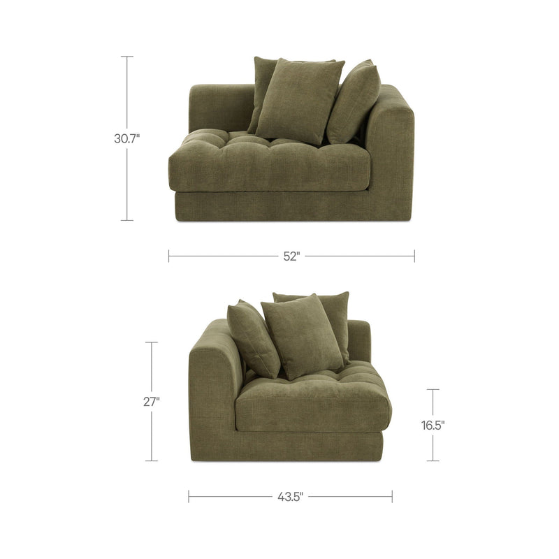 Davie - Right Arm Facing Chair - Olive Green