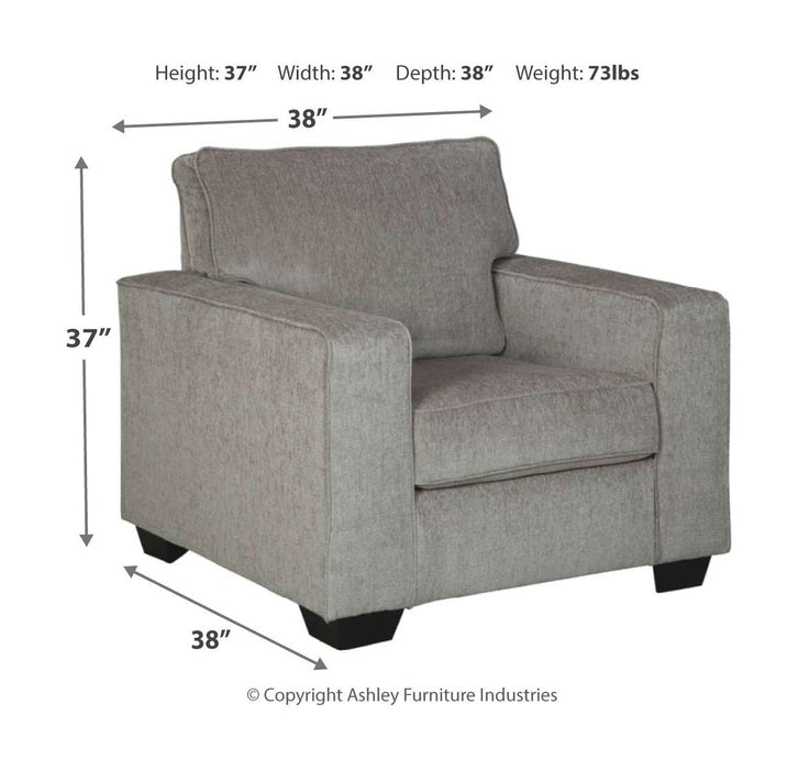 Altari 2 Pc. Chair With Ottoman - Alloy