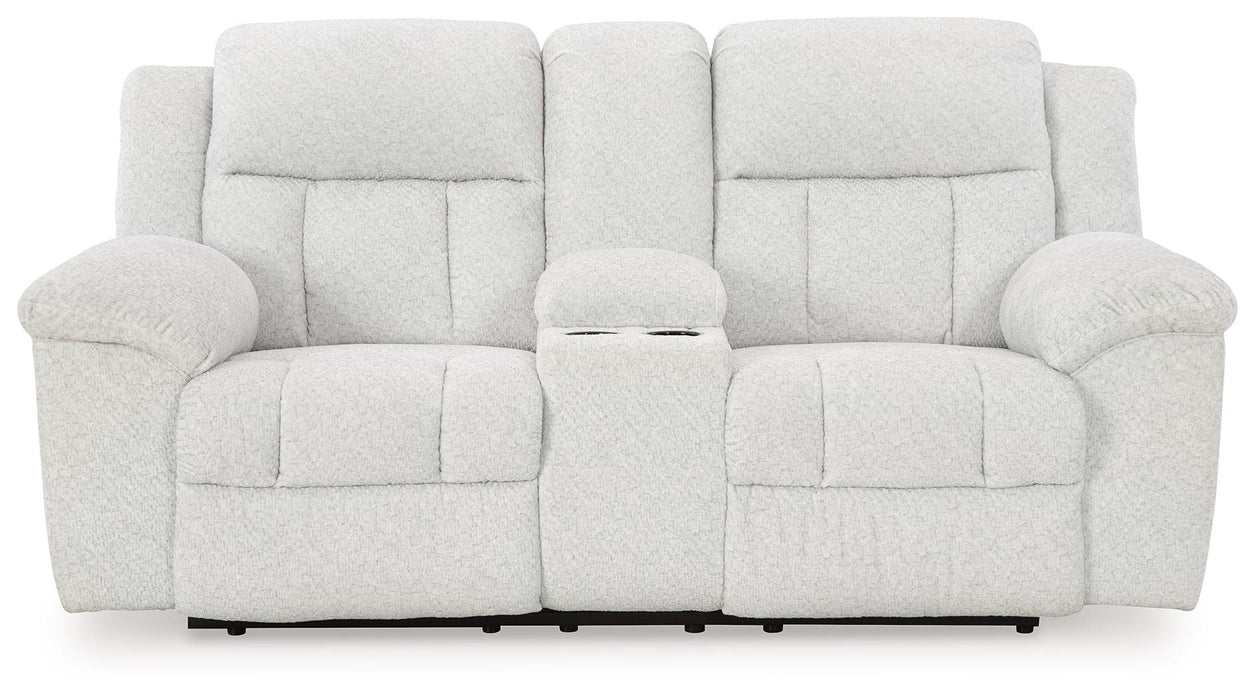 Frohn - Dbl Reclining Loveseat With Console - Fabric - Snow