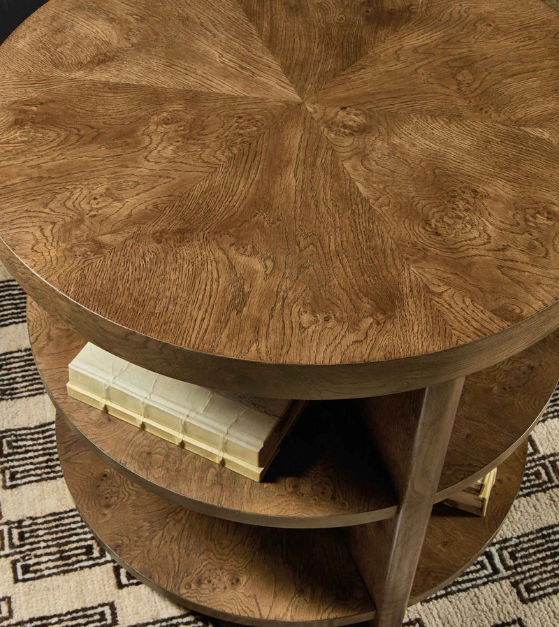 Melange - Mulholland Round End Table - Dark Brown