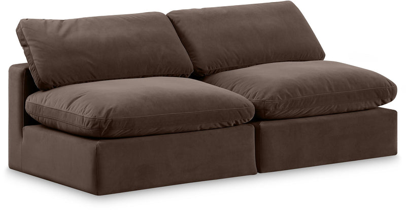 Comfy - Velvet Modular Armless Sofa 2 Seats