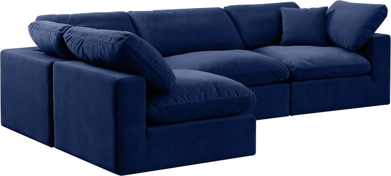 Comfy - 4 Piece Velvet Modular Armless Sectional