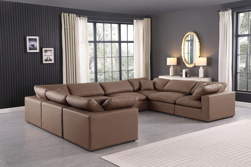 Comfy - 8 Piece Faux Leather Modular Sectional