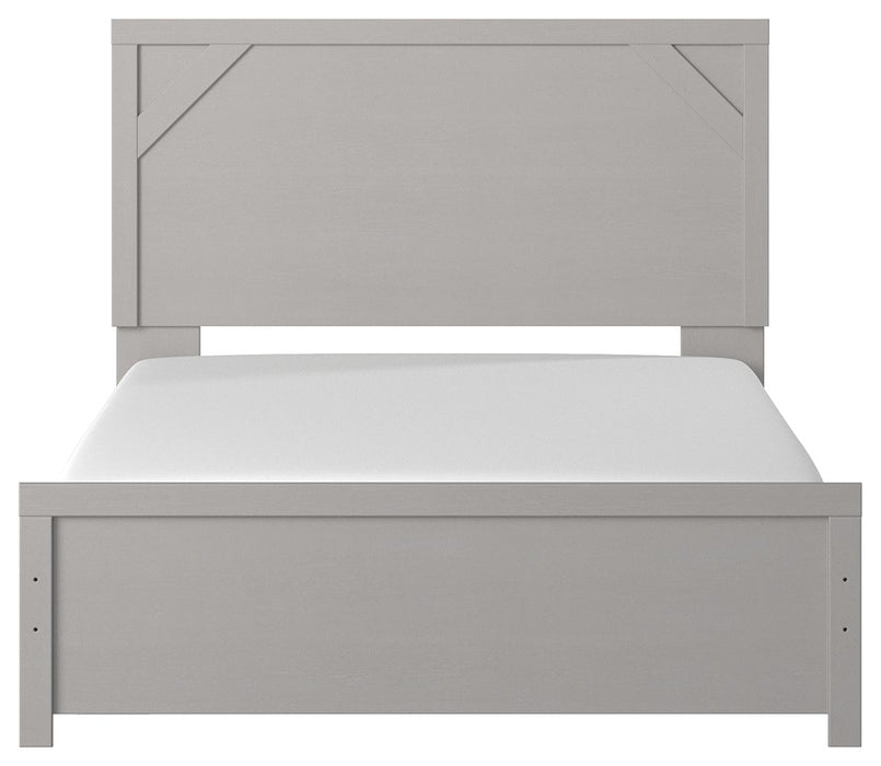 Cottenburg Light Gray / White Panel Bed - King