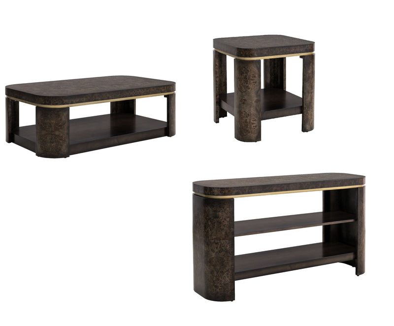 Langford - Coffee Table - Ebony Mappa Burl