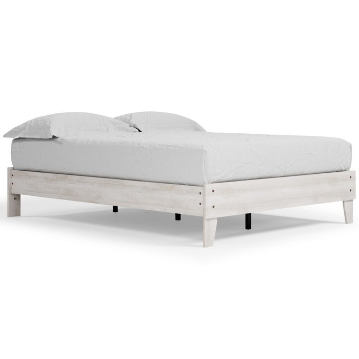 Shawburn Whitewash Platform Bed