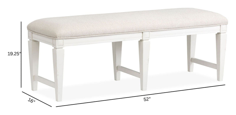 Willowbrook - Upholstered Bench - Egg Shell White