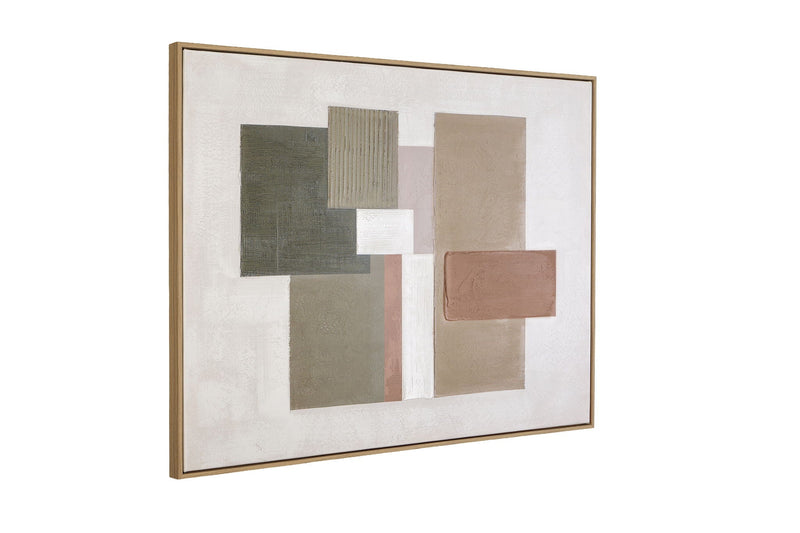 Verdant Structure Framed Canvas - Brown