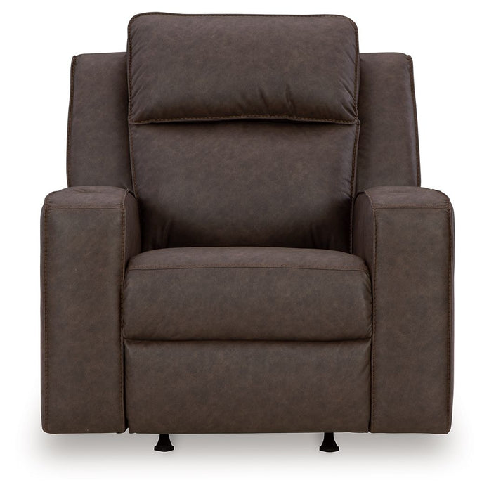 Lavenhorne - Rocker Recliner - Faux Leather - Granite