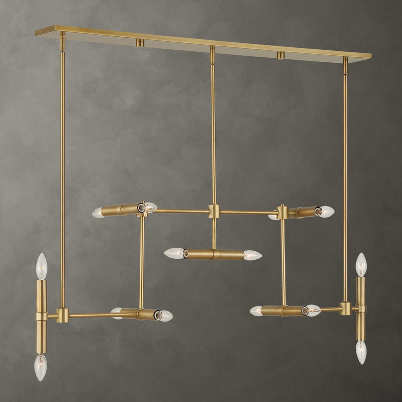 Cadre - 14 Light Modern Linear Pendant - Gold