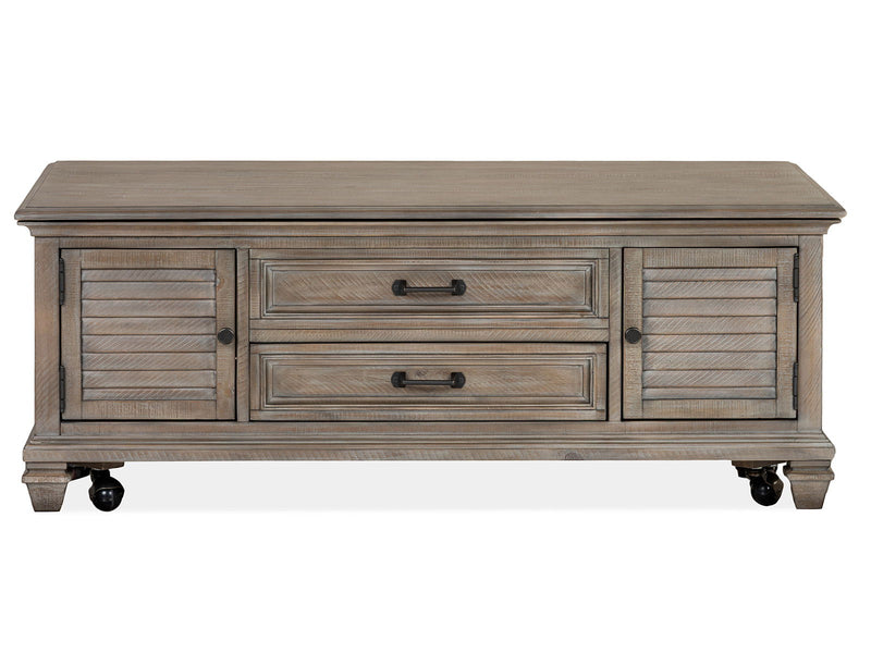Lancaster - Lift Top Storage Cocktail Table (With Casters) - Dove Tail Gray