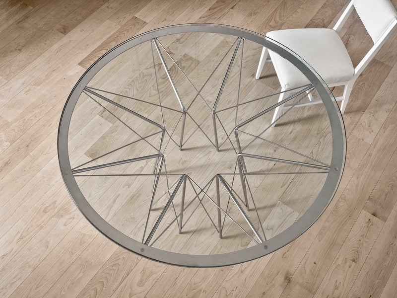 Modern Axel Round Dining Table Pearl Silver