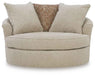 Steelwater Retreat - Oversized Swivel Accent Chair - Latte