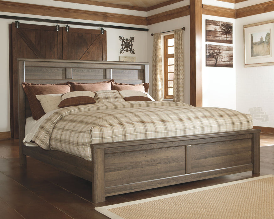 Juararo Dark Brown Panel Bed