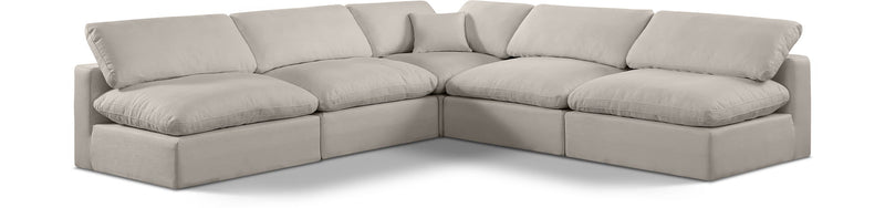 Comfy - 5 Piece Linen Modular Corner Armless Sectional