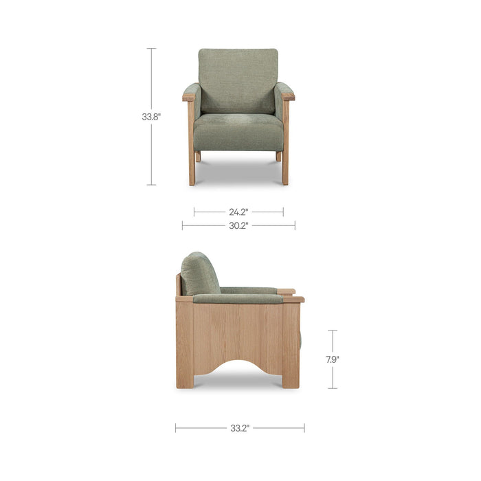 Bauer - Accent Chair - Sage Green / Light Brown