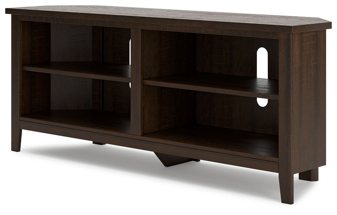 Camiburg Warm Brown Corner TV Stand