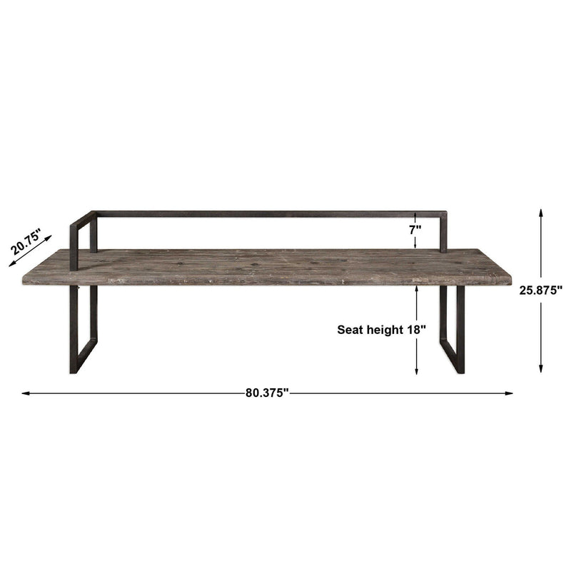 Herbert - Reclaimed Wood Bench - Light Brown