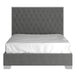 Lucille 60" Queen Bed in Grey with Silver Detail - Furniture Depot