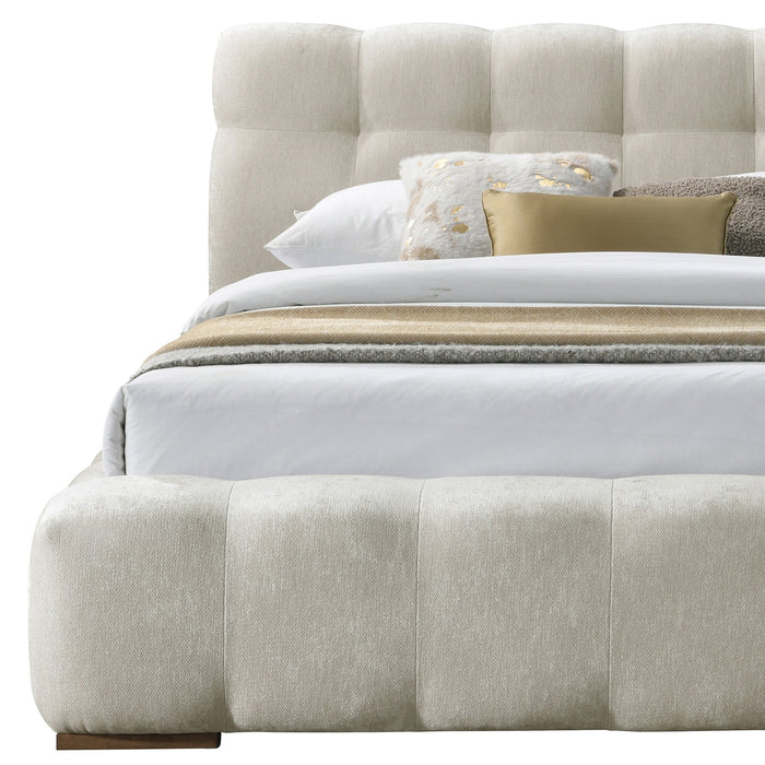 Pasha 78" Platform Bed Beige Pearl