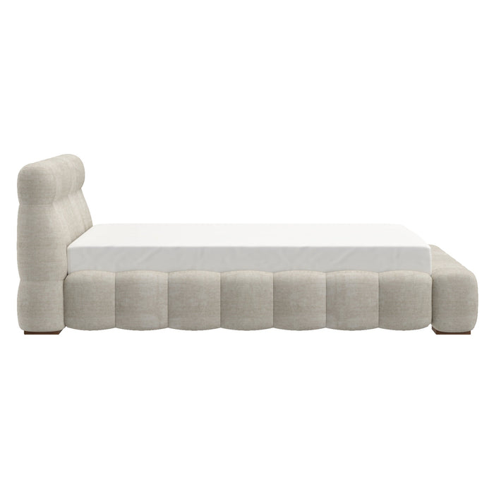 Pasha 78" Platform Bed Beige Pearl