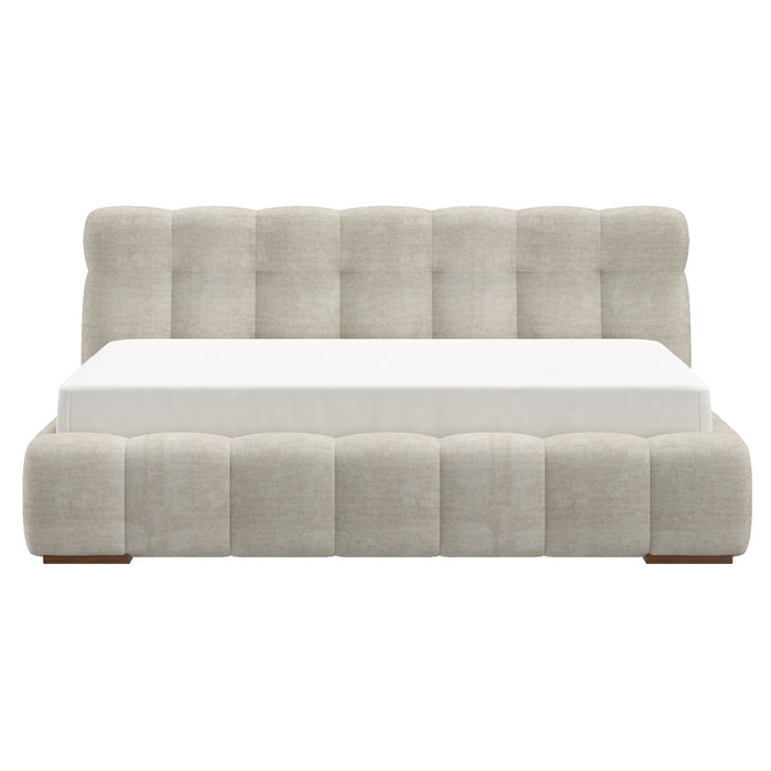Pasha 78" Platform Bed Beige Pearl