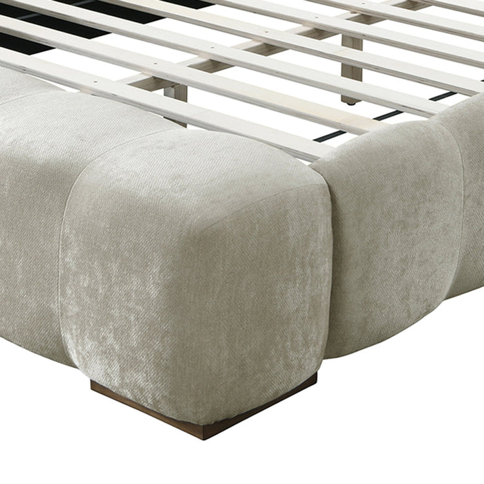 Pasha 78" Platform Bed Beige Pearl