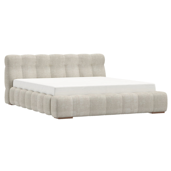 Pasha 78" Platform Bed Beige Pearl