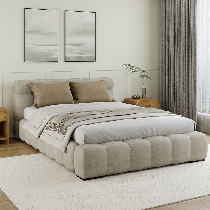 Pasha 60" Platform Bed Beige Pearl