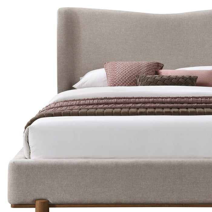 Isadora 78" Platform Bed Dark Beige