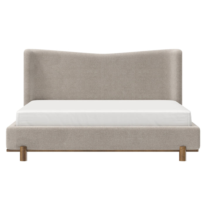Isadora 78" Platform Bed Dark Beige